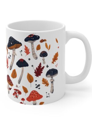 Mushroom Mug - Unique Fungi Pattern Design - 11oz/15oz - Perfect Kitchenware for Home & Office - Printed in the UK