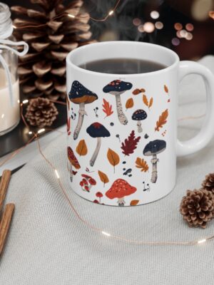 Mushroom Mug - Unique Fungi Pattern Design - 11oz/15oz - Perfect Kitchenware for Home & Office - Printed in the UK