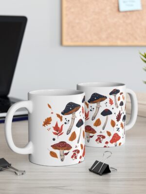 Mushroom Mug - Unique Fungi Pattern Design - 11oz/15oz - Perfect Kitchenware for Home & Office - Printed in the UK