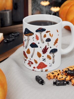 Mushroom Mug - Unique Fungi Pattern Design - 11oz/15oz - Perfect Kitchenware for Home & Office - Printed in the UK