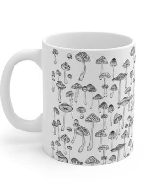 Mushroom Pattern Mug - Unique Fungi Pattern Design - 11oz/15oz - Perfect Kitchenware for Home & Office - Printed in the UK