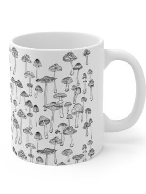 Mushroom Pattern Mug - Unique Fungi Pattern Design - 11oz/15oz - Perfect Kitchenware for Home & Office - Printed in the UK