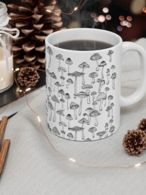 Mushroom Pattern Mug - Unique Fungi Pattern Design - 11oz/15oz - Perfect Kitchenware for Home & Office - Printed in the UK