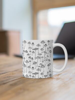 Mushroom Pattern Mug - Unique Fungi Pattern Design - 11oz/15oz - Perfect Kitchenware for Home & Office - Printed in the UK