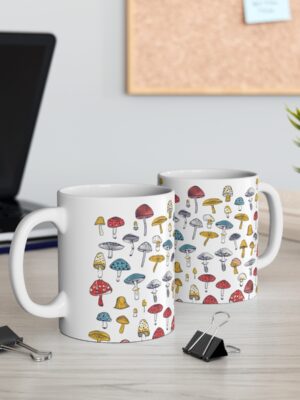 Mushroom Pattern Cup - Mushroom Pattern Mug - 11oz/15oz - Perfect Kitchenware for Home & Office - Printed in the UK