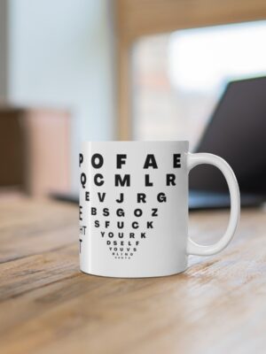 Free Eye-Sight Test - Funny Mug - UK Printed