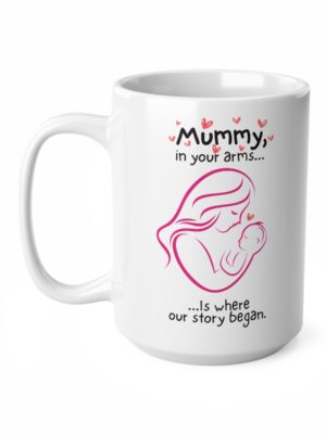 Mummy, In Your Arms Is Where Our Story Began - Ceramic Coffee Cup - Unique Mothers Day Mug - 11oz/15oz - Perfect Gift for Mum