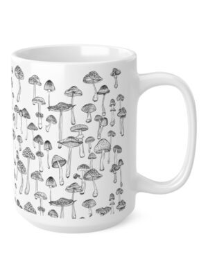 Mushroom Pattern Mug - Unique Fungi Pattern Design - 11oz/15oz - Perfect Kitchenware for Home & Office - Printed in the UK