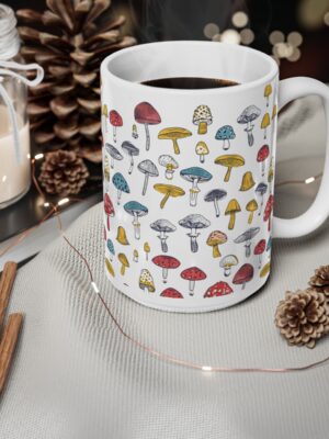 Mushroom Pattern Cup - Mushroom Pattern Mug - 11oz/15oz - Perfect Kitchenware for Home & Office - Printed in the UK