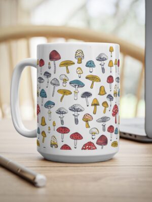 Mushroom Pattern Cup - Mushroom Pattern Mug - 11oz/15oz - Perfect Kitchenware for Home & Office - Printed in the UK