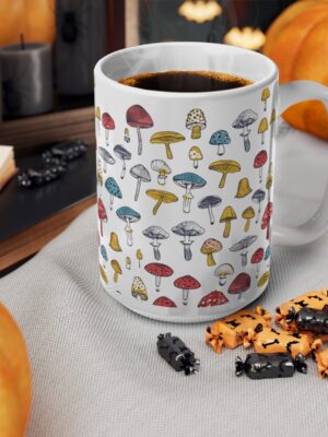 Mushroom Pattern Cup - Mushroom Pattern Mug - 11oz/15oz - Perfect Kitchenware for Home & Office - Printed in the UK